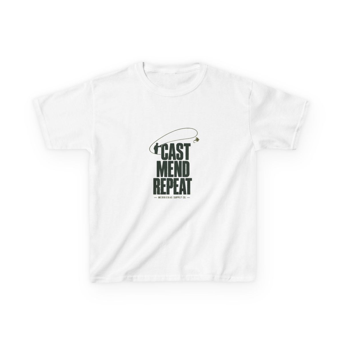 Cast Mend Repeat Kids Tee