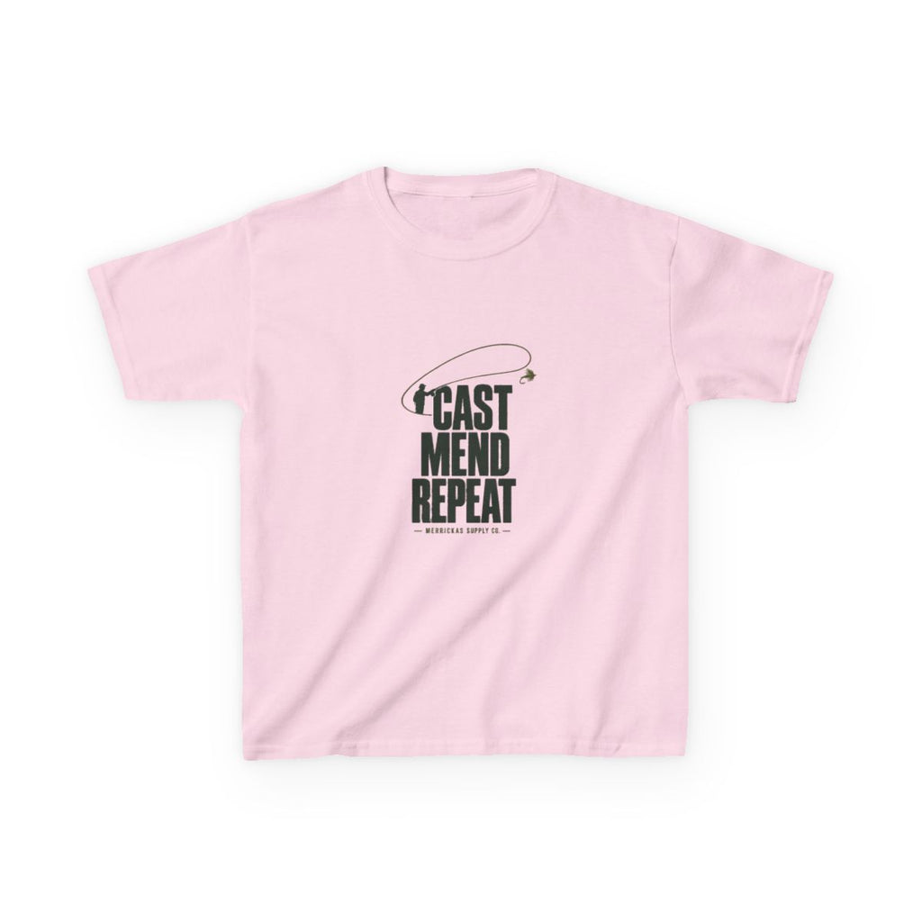 Cast Mend Repeat Kids Tee