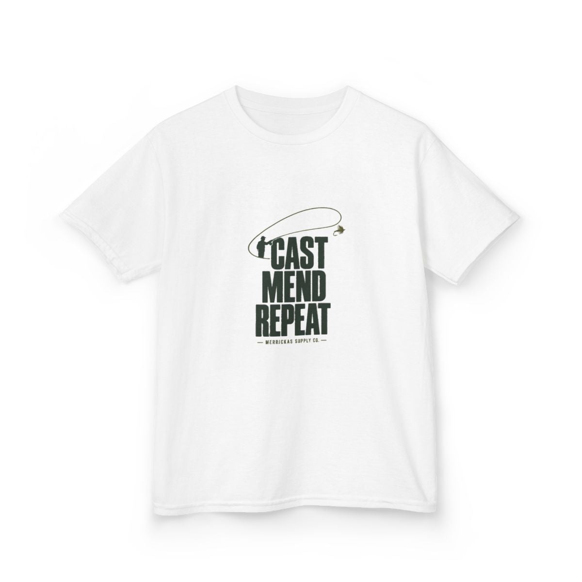 Cast Mend Repeat Kids Tee