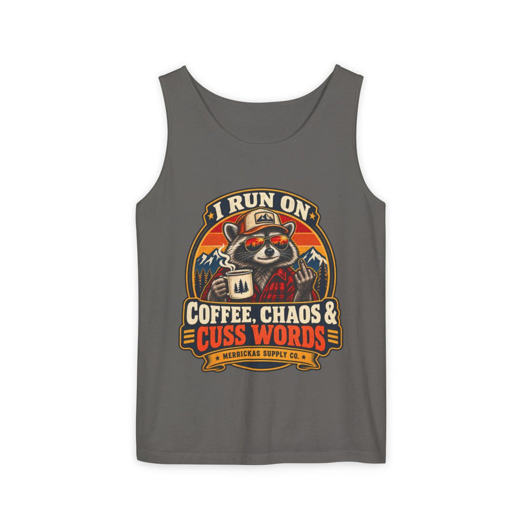 Coffee, Chaos & Cuss Words Garment-Dyed Tank