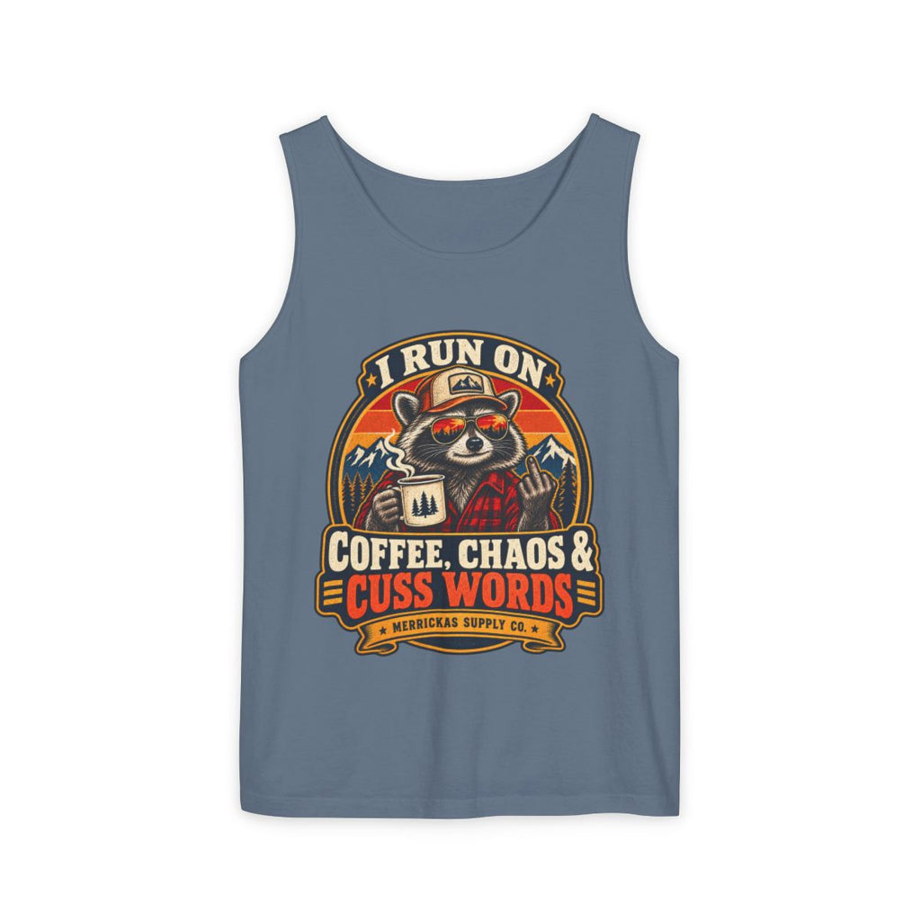 Coffee, Chaos & Cuss Words Garment-Dyed Tank