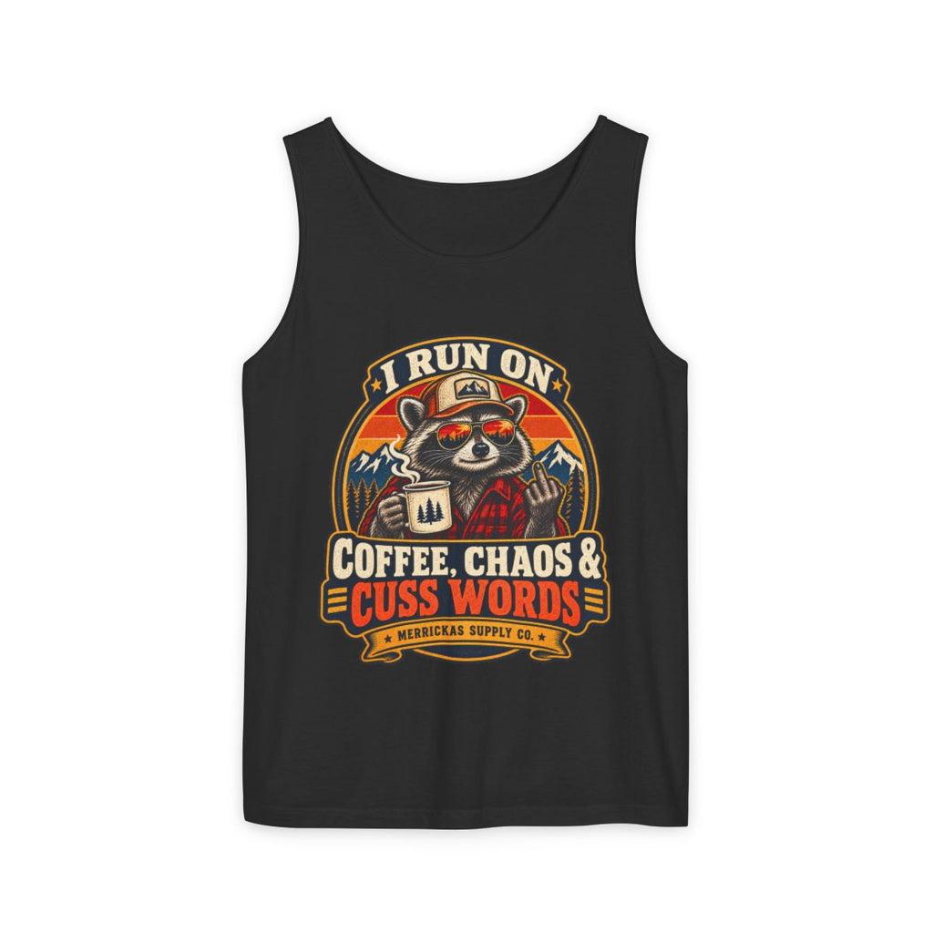 Coffee, Chaos & Cuss Words Garment-Dyed Tank