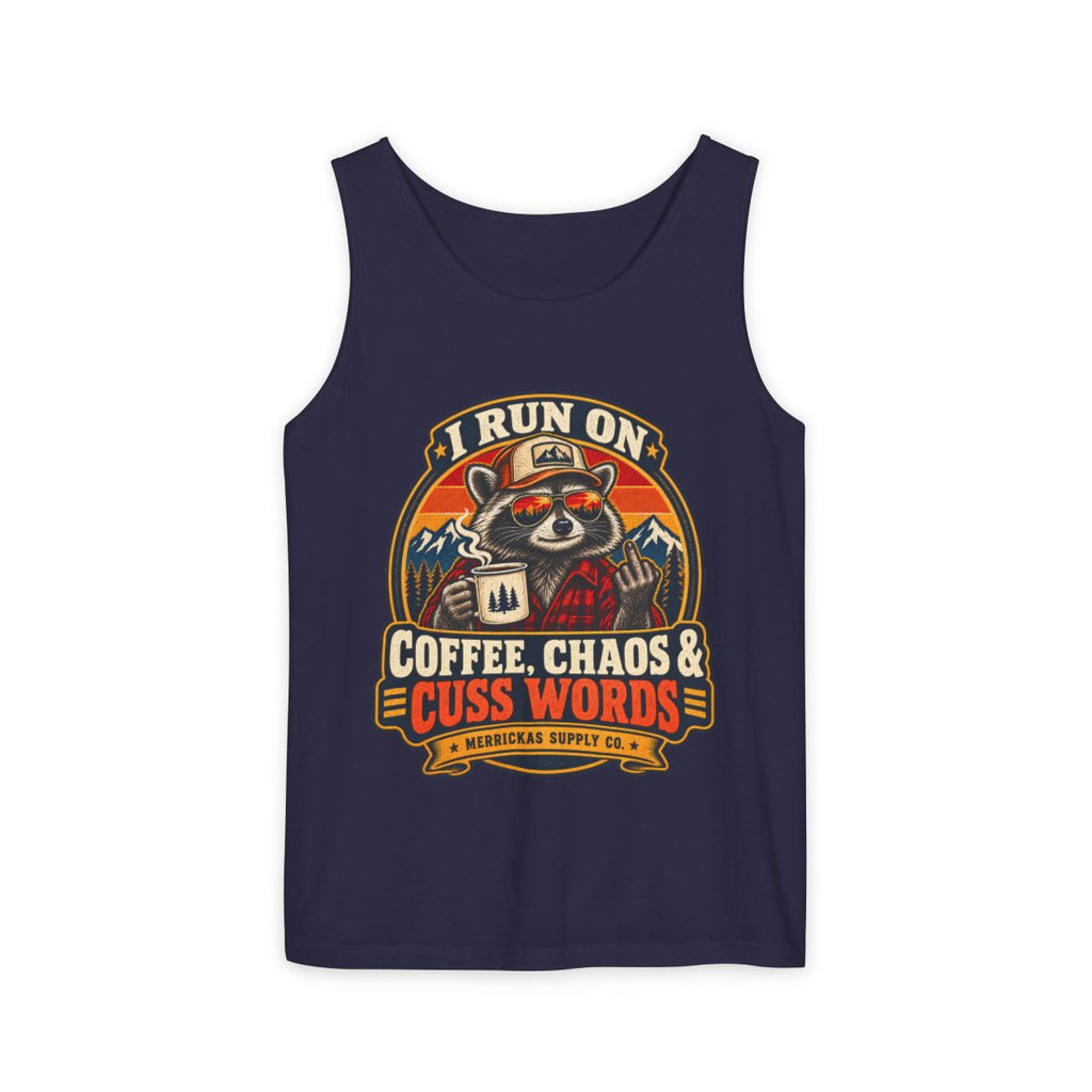 Coffee, Chaos & Cuss Words Garment-Dyed Tank
