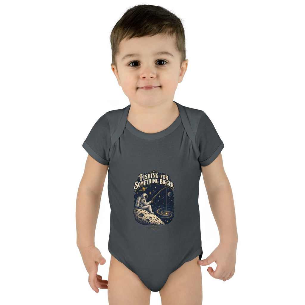 Fishing For Something Bigger Baby Onesie