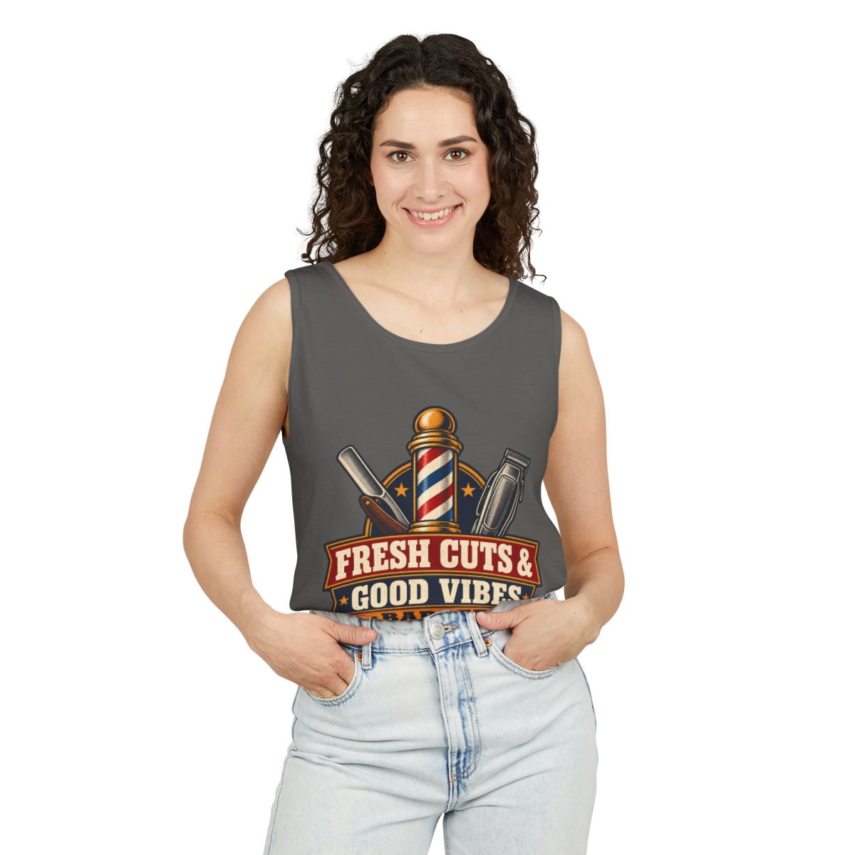 Fresh Cuts & Good Vibes Garment-Dyed Tank