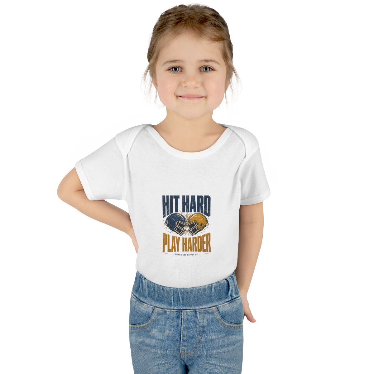 Hit Hard Play Harder Baby Onesie
