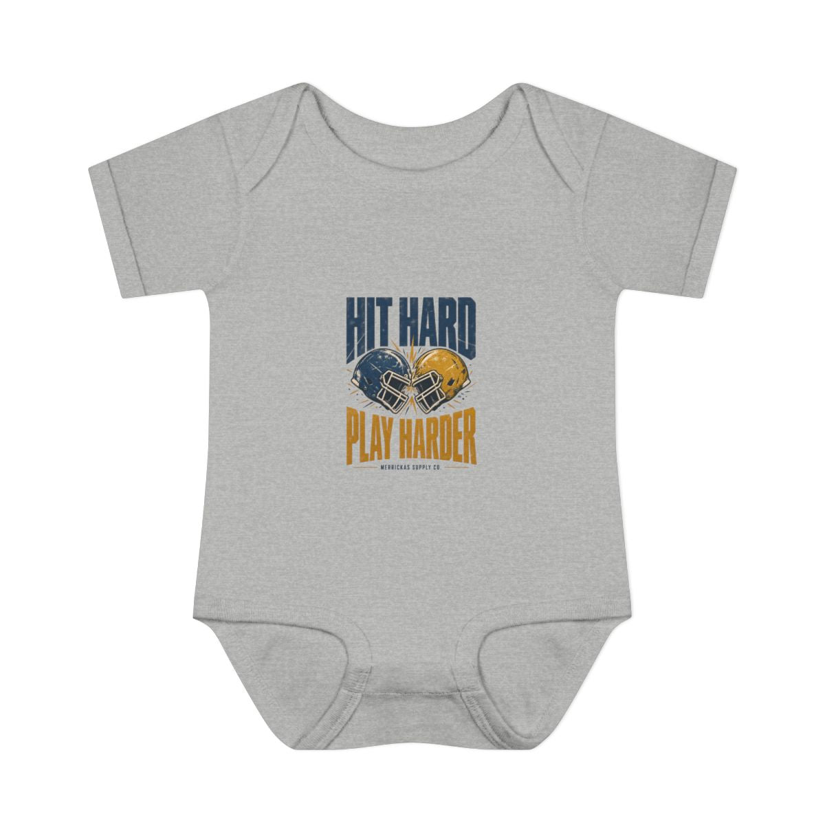 Hit Hard Play Harder Baby Onesie