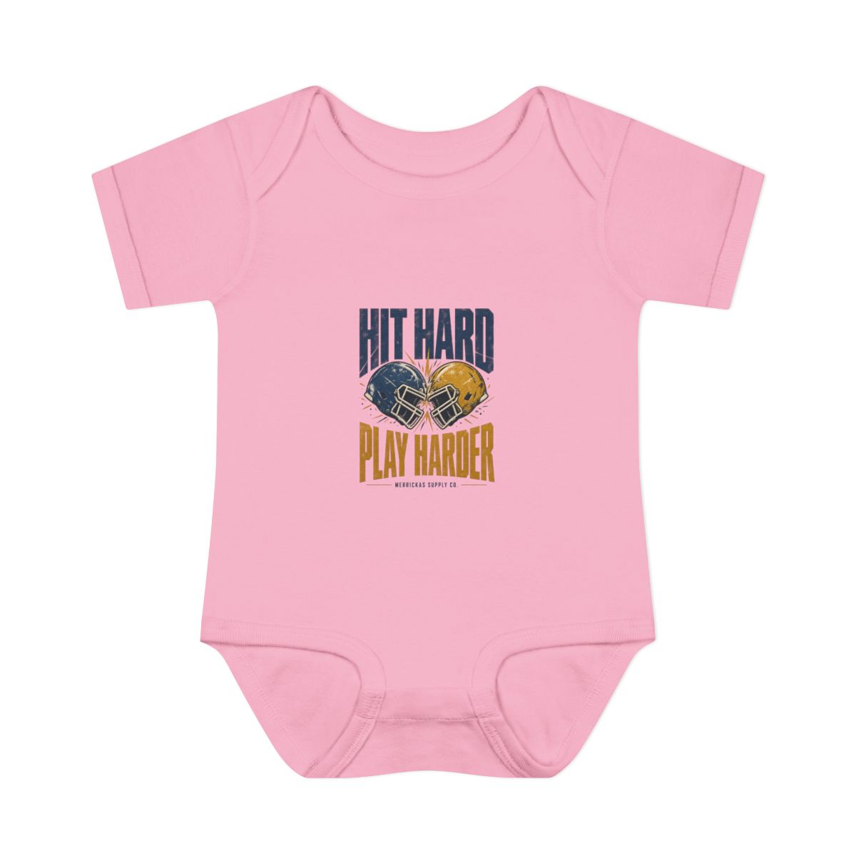 Hit Hard Play Harder Baby Onesie