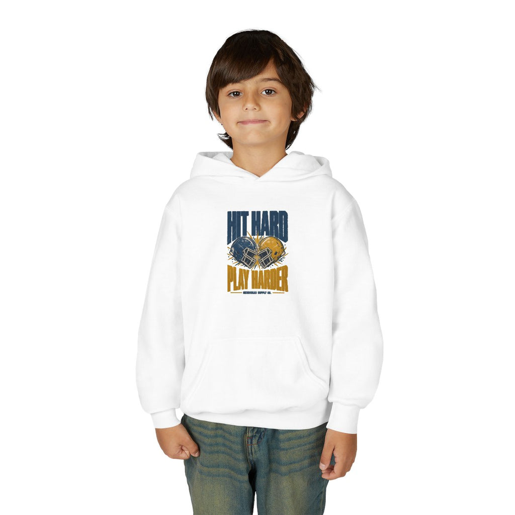 Hit Hard Play Harder Youth Hoodie