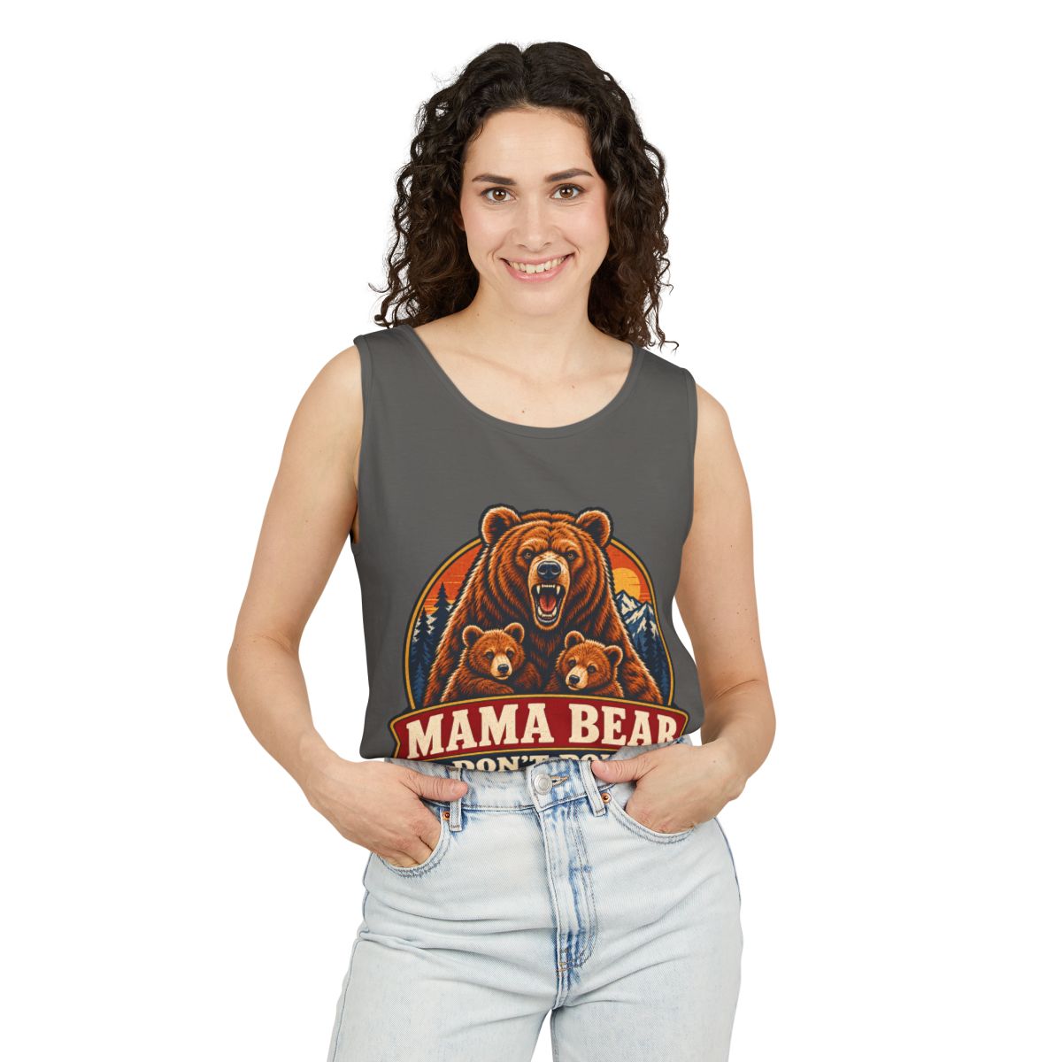 Mama Bear Don't Poke Garment-Dyed Tank