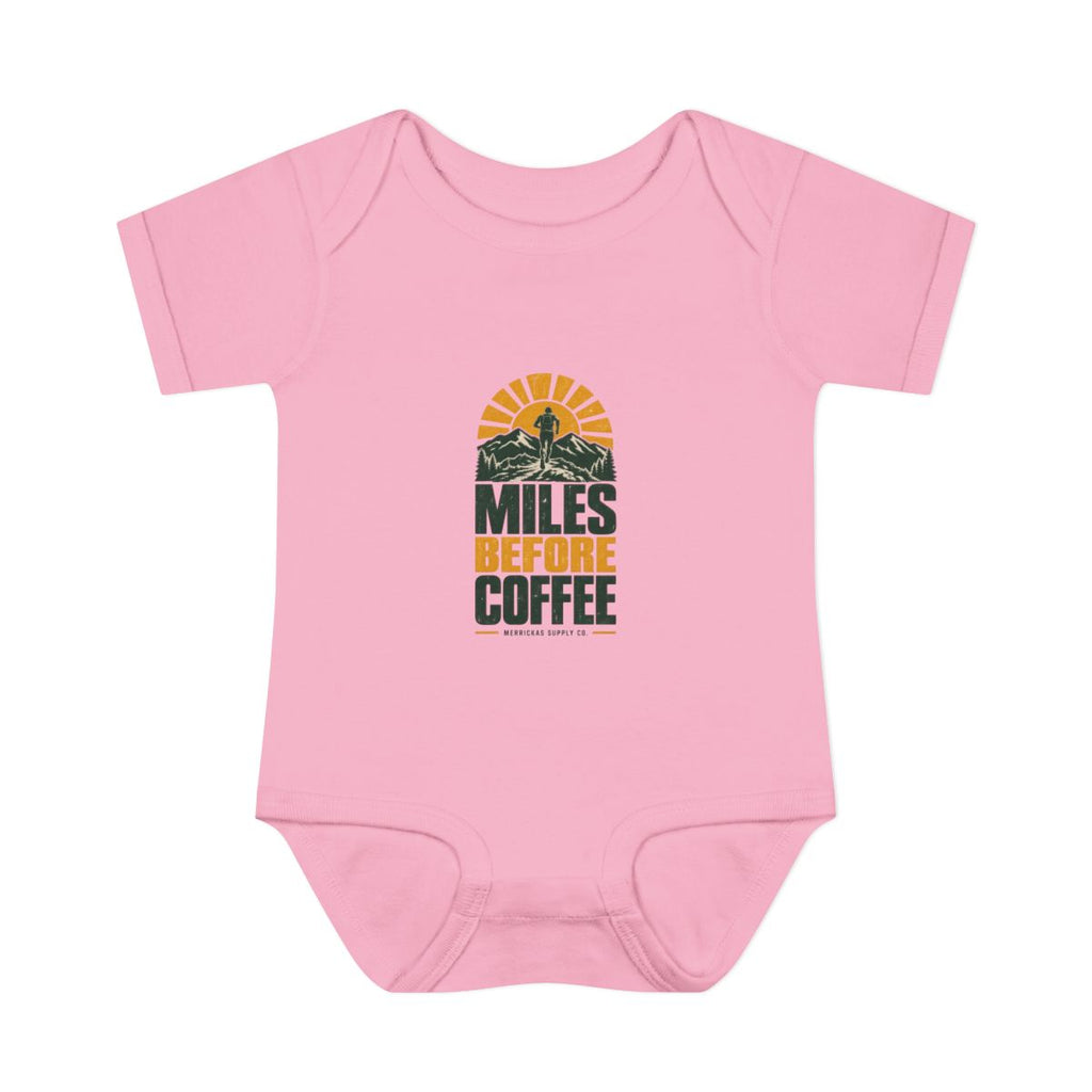Miles Before Coffee Baby Onesie
