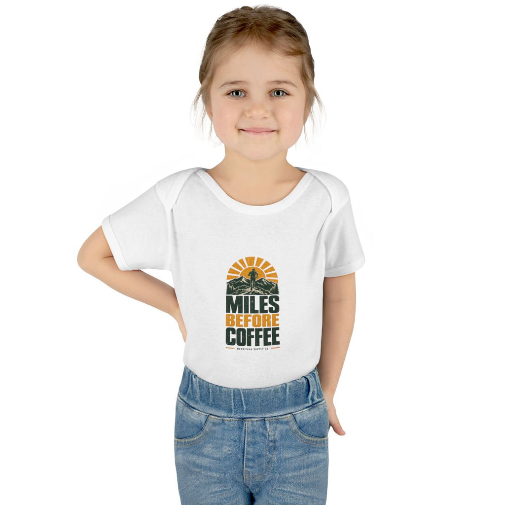 Miles Before Coffee Baby Onesie