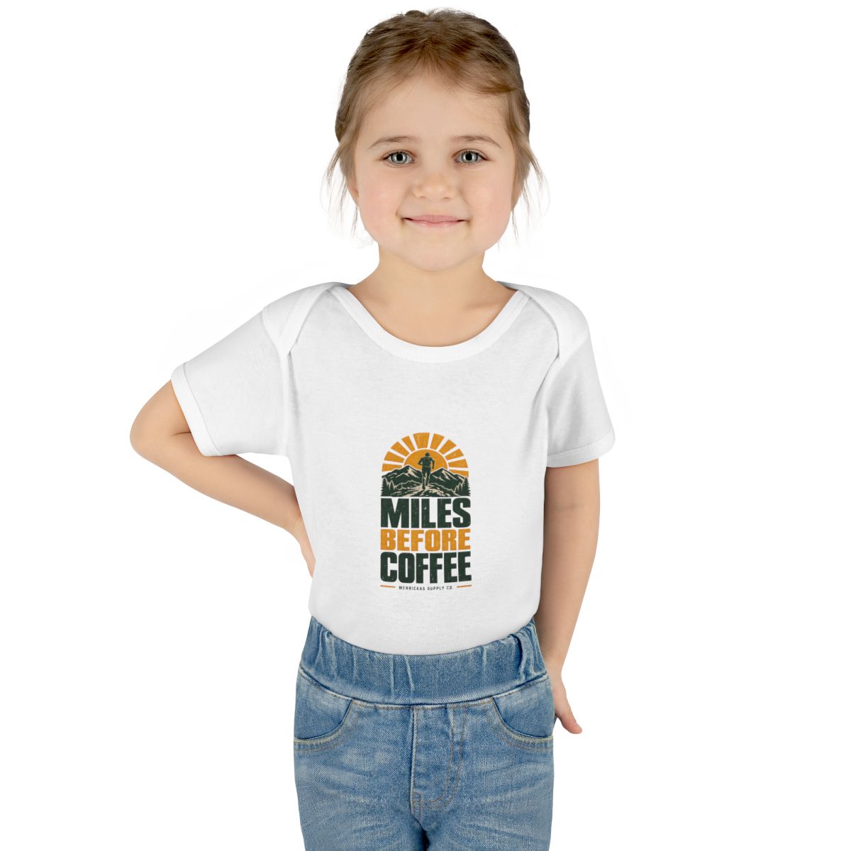 Miles Before Coffee Baby Onesie