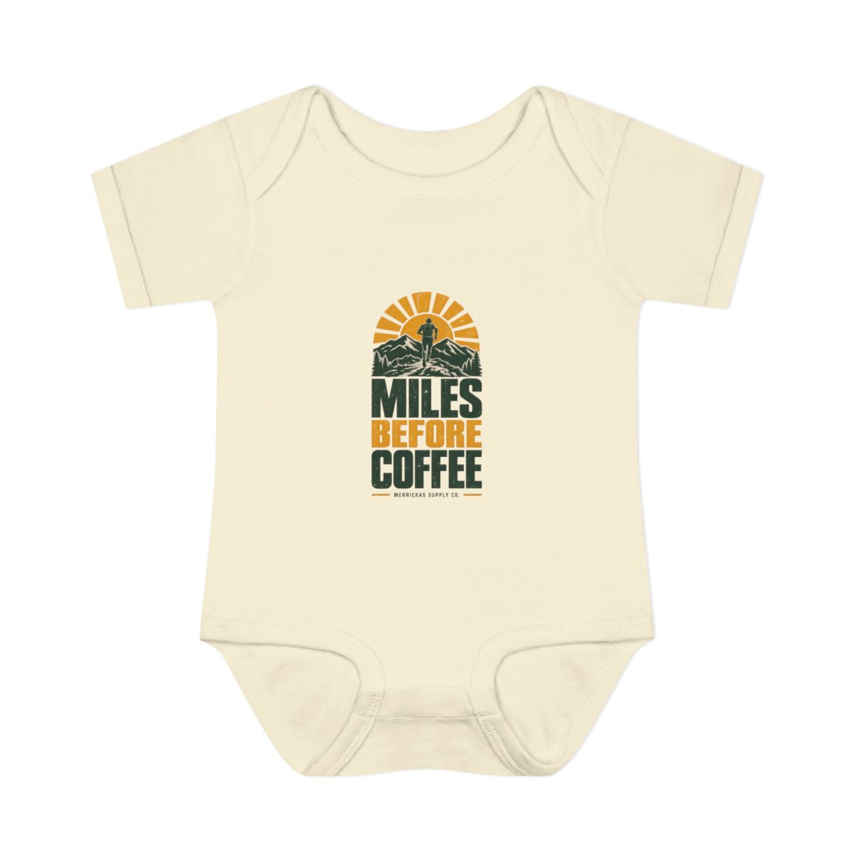 Miles Before Coffee Baby Onesie