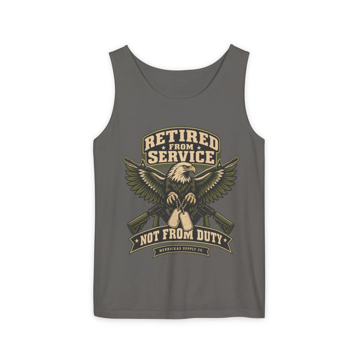 Retired From Service Not From Duty Garment-Dyed Tank