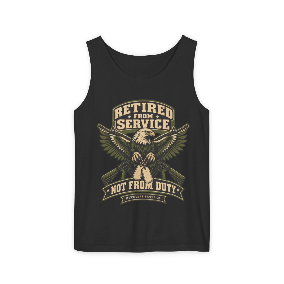 Retired From Service Not From Duty Garment-Dyed Tank