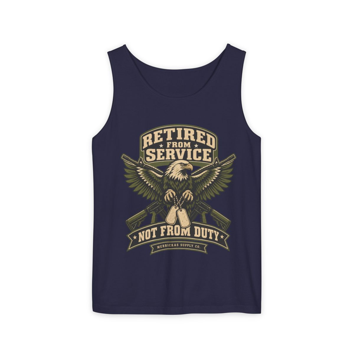 Retired From Service Not From Duty Garment-Dyed Tank