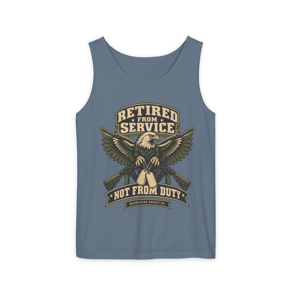 Retired From Service Not From Duty Garment-Dyed Tank