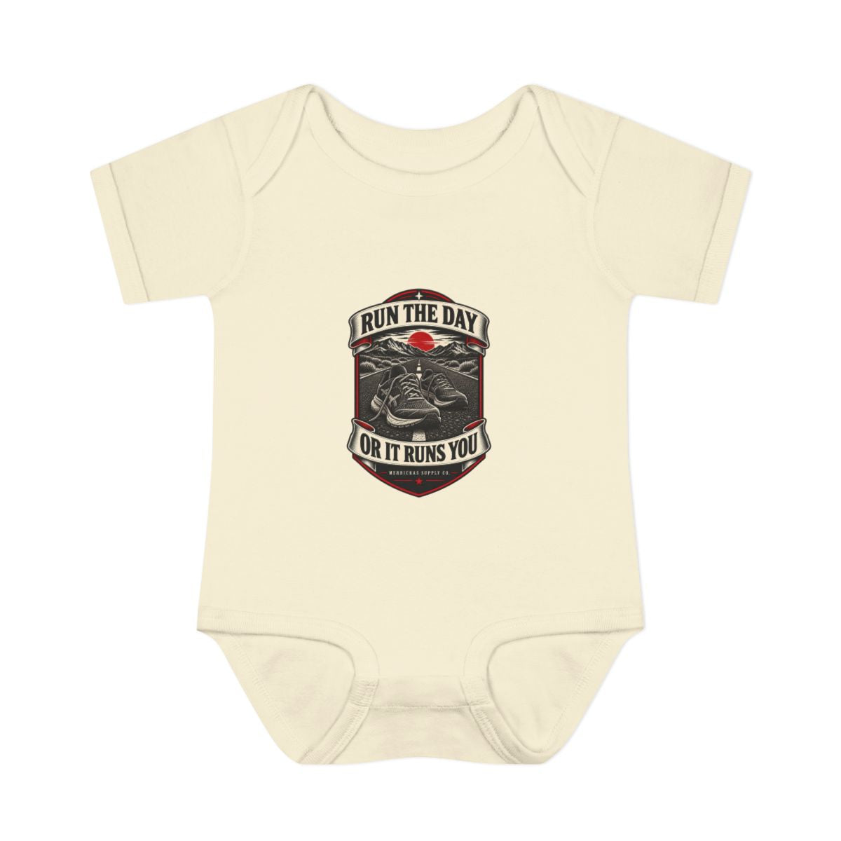 Run The Day Or It Runs You Baby Onesie